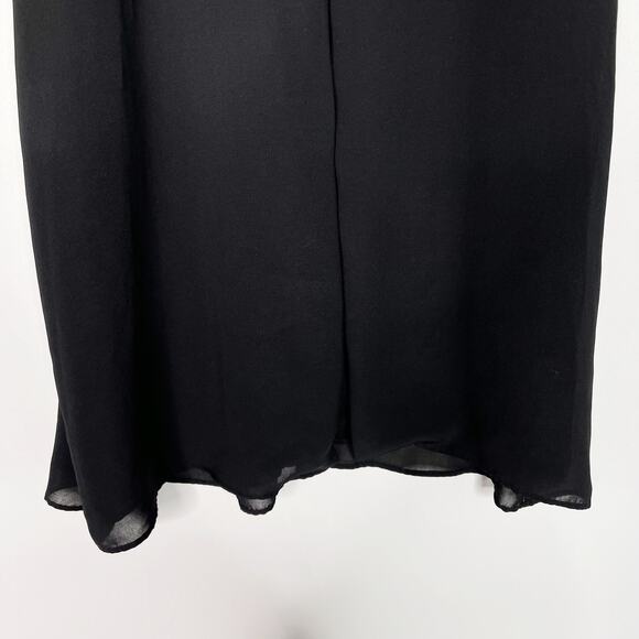 Banana Republic Medium M Black Crew Neck Split Back Layered Tank Top Blouse - Picture 6 of 10